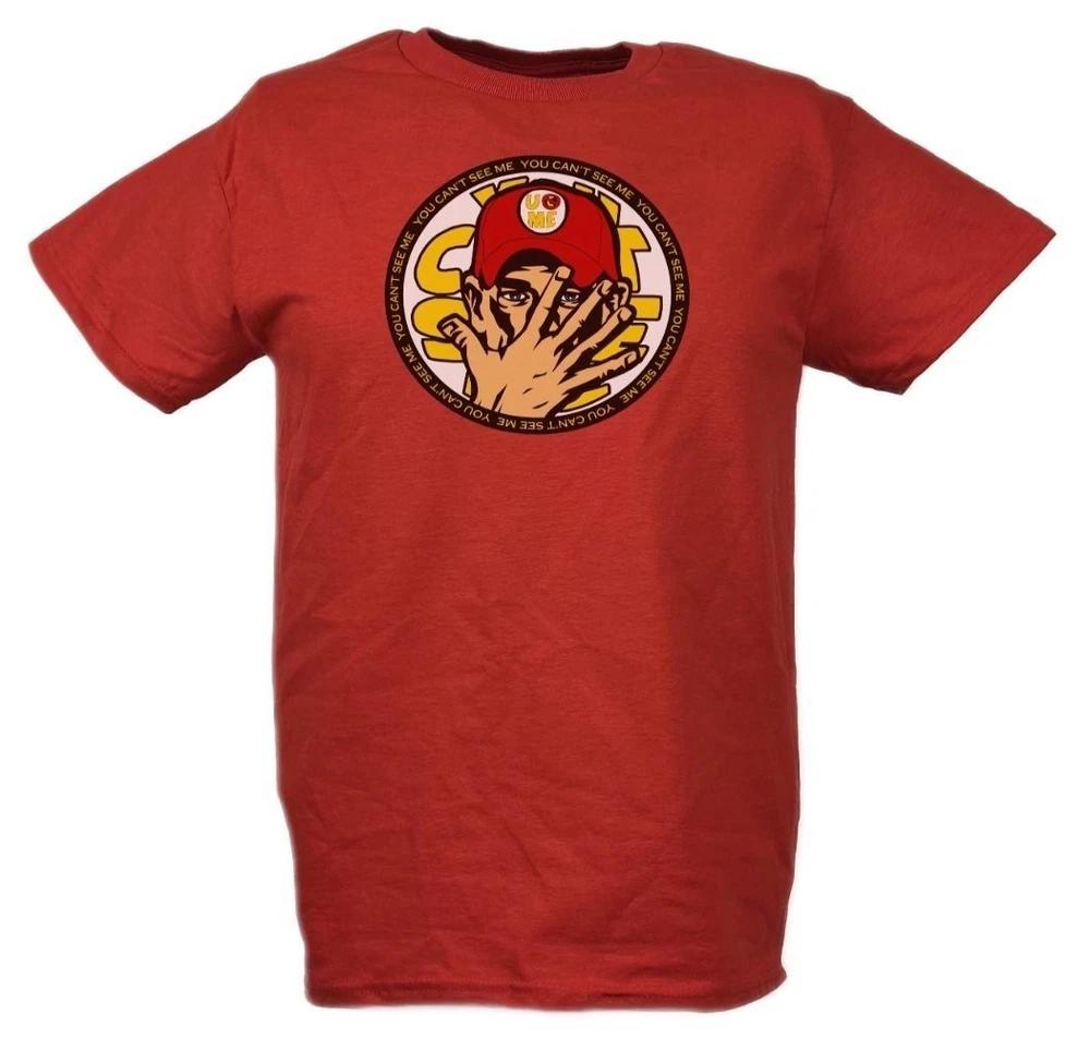 John Cena Boys Kids U Cant C Me 2014 Red Gold Tshirt L