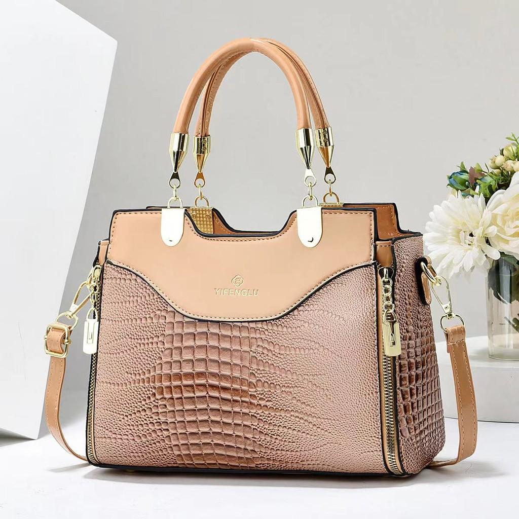 Stylish Pu Leather Crocodile Texture Handbag For Women Ideal For Commuting