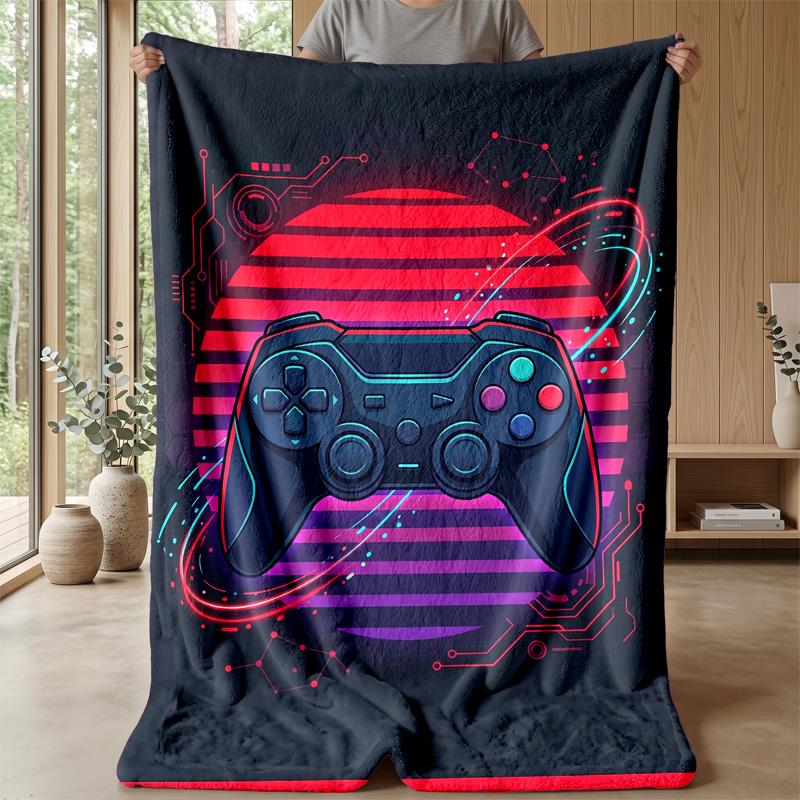 Gaming Controller Graffiti Theme blanket Lightweight Warm Flannel Blanket Decorative Throw Blanket for Home Decoration