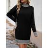 Women's Temperament Casual Color Blocking Sweater Dresses