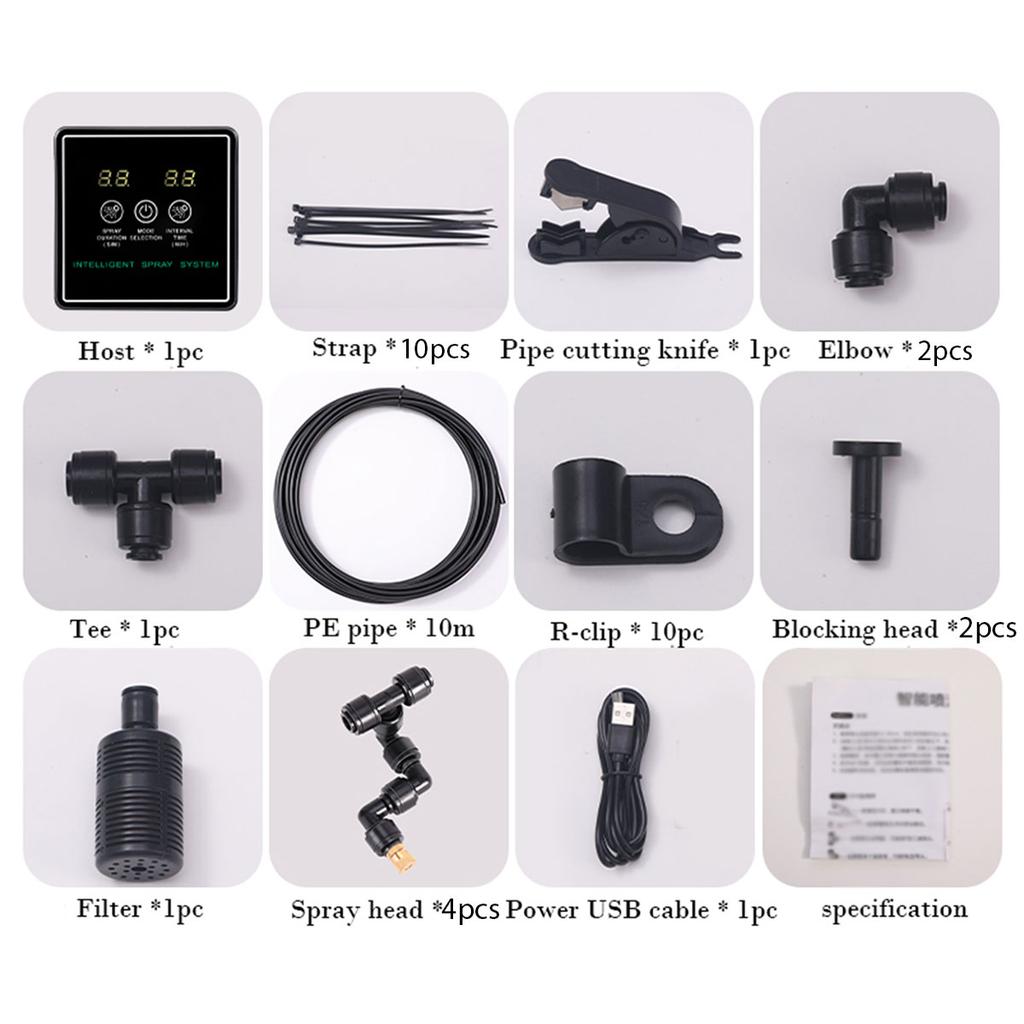 Touch Screen Automatic Mist Rainforest Spray Intelligent Ecological Cylinder Electronic Timer Sprinkler System Kit Control