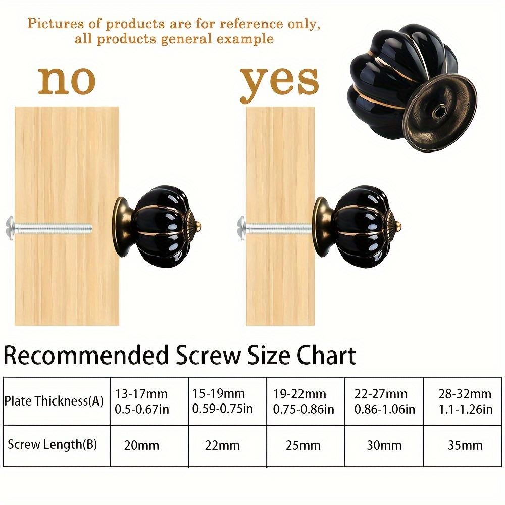 4/8 st Svarta Keramiska Pumpaknoppar för Skåp, Vintage Mode Drag för Kök/Byrå/Garderobslådor med Skruvar