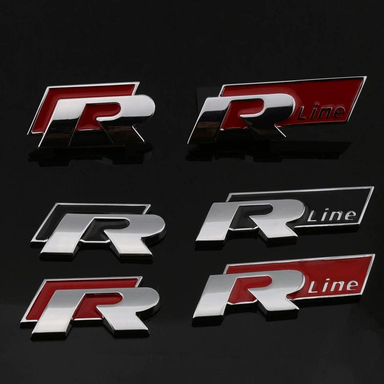2026 Hot For VW VOLKSWAGEN Car Front Grille Emblem for Volkswagen Rline Polo Passat B5 B7 Golf 3 4 5 Jetta Touareg Beetle Tail T