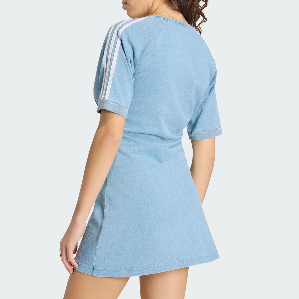 Adidas Originals Adilenium Season 5 Knitted Sports Striped Short Sleeve Dress Women dresses KZ5056