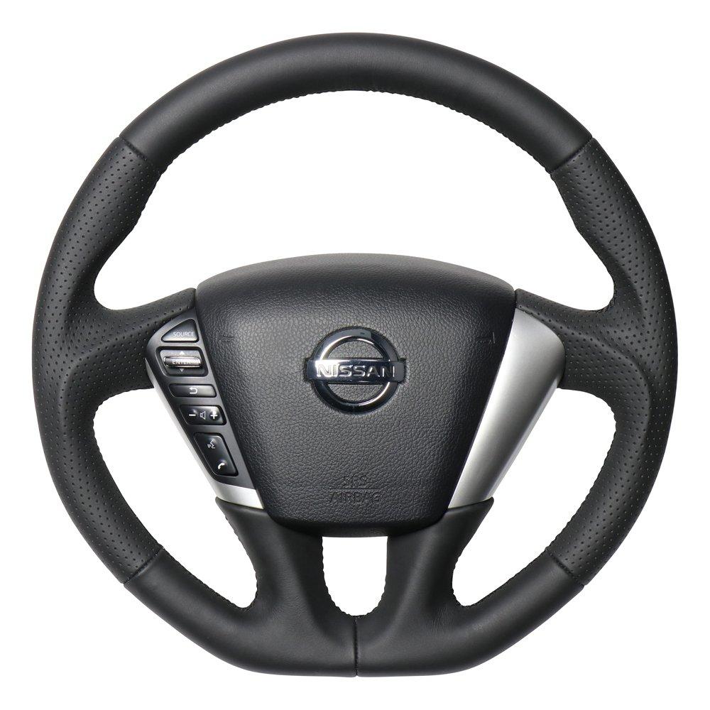 REAL All Leather Steering Wheel for Toyota Elgrand (E52) NSC-LPB-BK