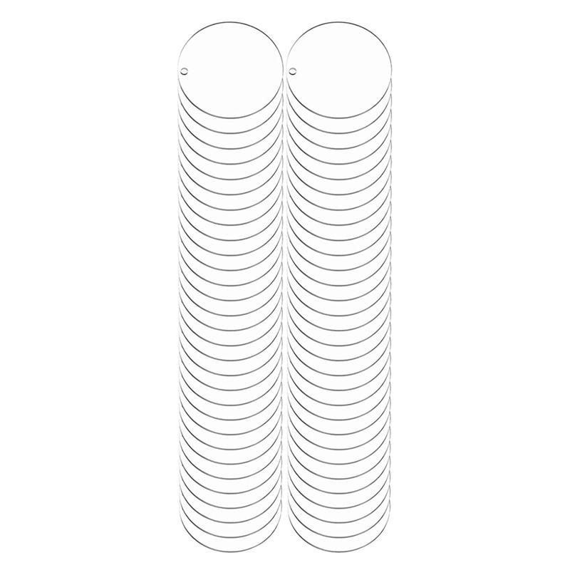 ABWR-450 шт. Круглые акриловые заготовки для брелоков 2 дюйма Прозрачные акриловые круги Диски Прозрачные для DIY Брелка Ремесленного проекта