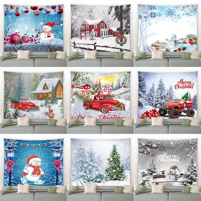 Christmas Snowman Christmas Tree Decoration Printed Tapestry Home Living Room Bedroom Room Wall Decoration Tapestry