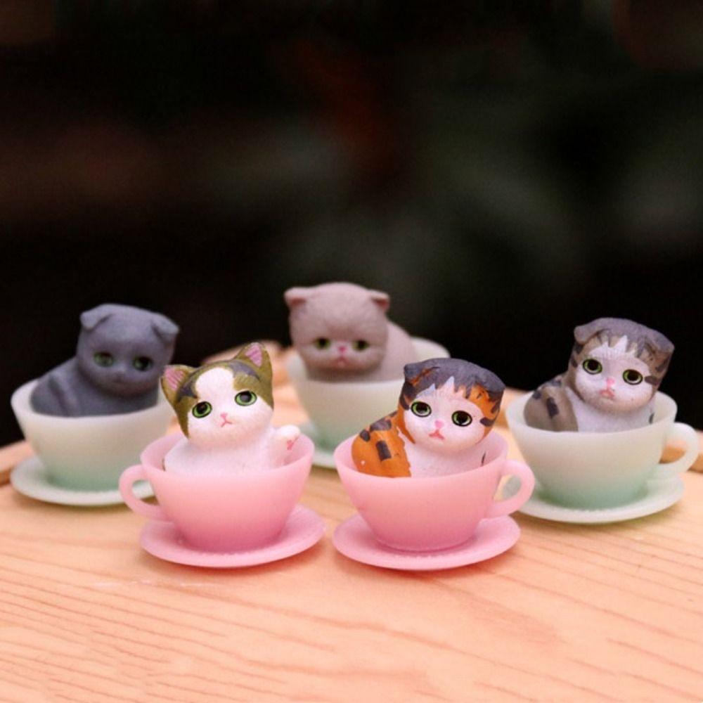 Gashapon Toys Dog Cat Figurines Animal Model Miniature Dog Ornaments Garden Ornament