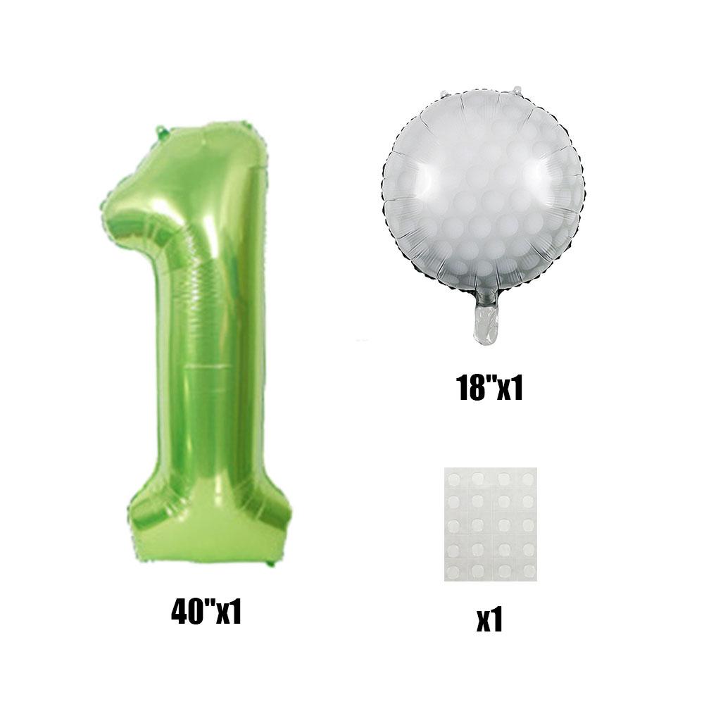 2pcs Golf Birthday Party Decoration Balloons 40inch Green Number Balloon for Golf Theme Birthday Party Decoration