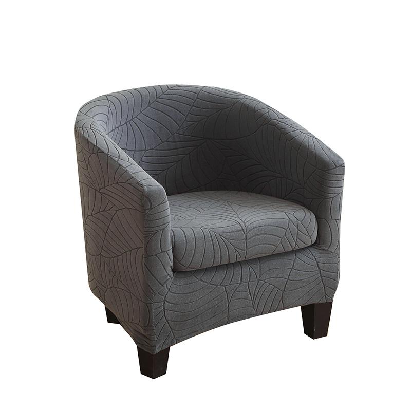 Leaves Club Sofa Cover Solid Color Tub Chair Case Stretch Armchair Slipcovers All-Inclusive Single Couch Cushion Home