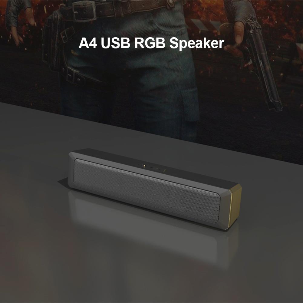 A4 6W RGB USB cu fir Difuzor puternic pentru computer Bară Stereo Subwoofer Difuzor bas Cutie de sunet surround pentru PC Teatru TV Difuzor