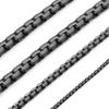 [ChainsHouse] Men's Necklace, Chain Only, Surgical Stainless Steel, Black, Hypoallergenic, Rust-proof, 55cm Length, 4mm Width
