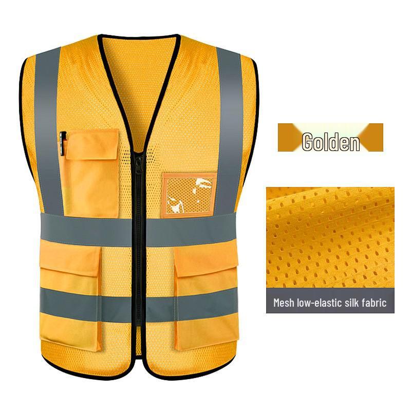 Multi-Pocket Reflective Safety Vest for Construction and Traffic Duty