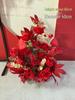 Silk Red Flower Aisle Runner & Floral Background for Chinese Wedding Engagement