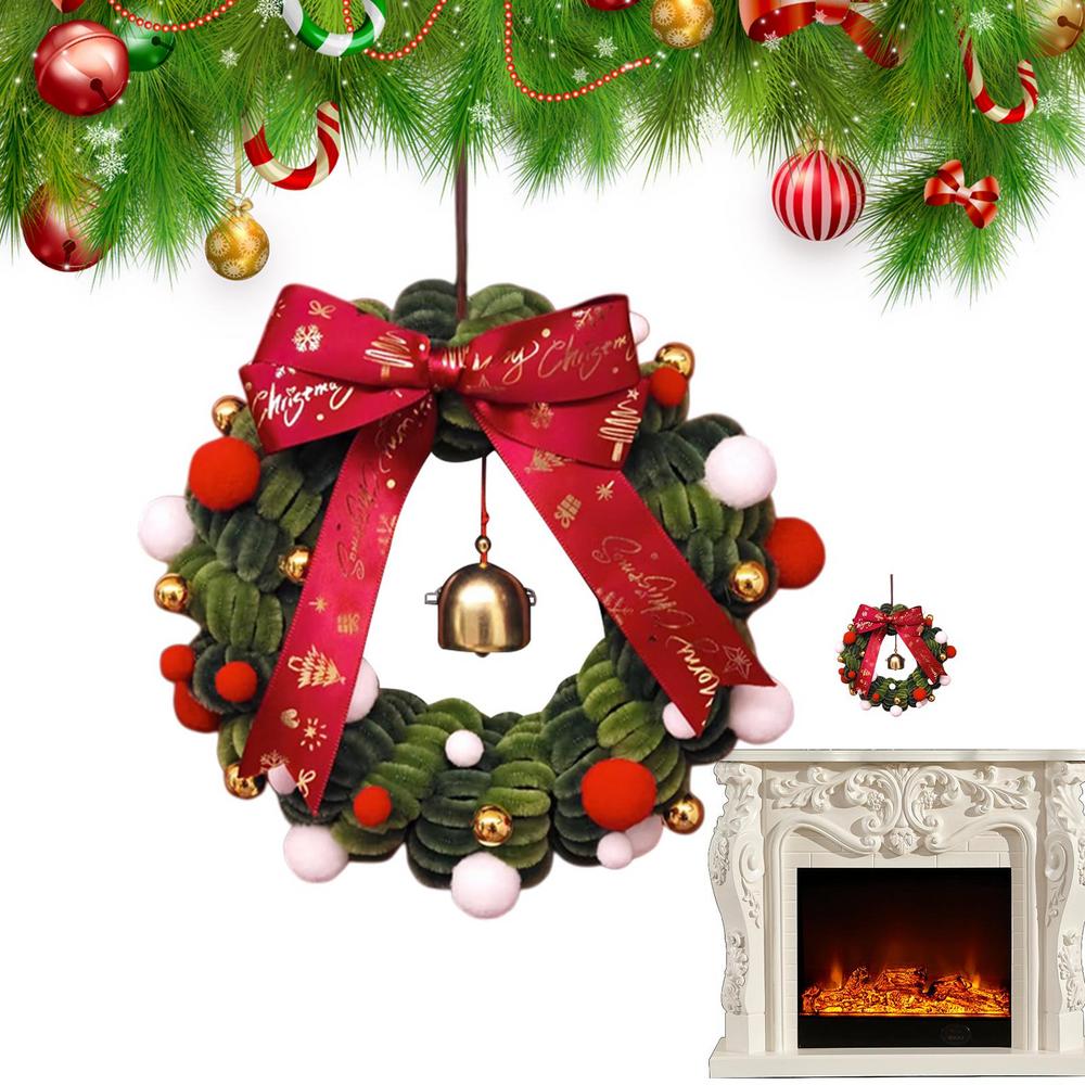 Christmas Wreath For Front Door Hangable Hands-On Realistic Christmas Door Wreath Crafting Toy For Window Mantel Indoor