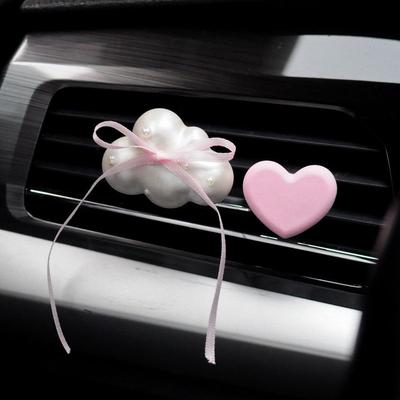 Car Air Freshener Vent Decoration Ornament Cute Pearlescent Bow Cloud High-End Perfume Diffuser Stone