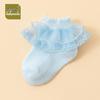 26 New Spring/Autumn Breathable Lace Trim Mid-Calf Socks for Girls
