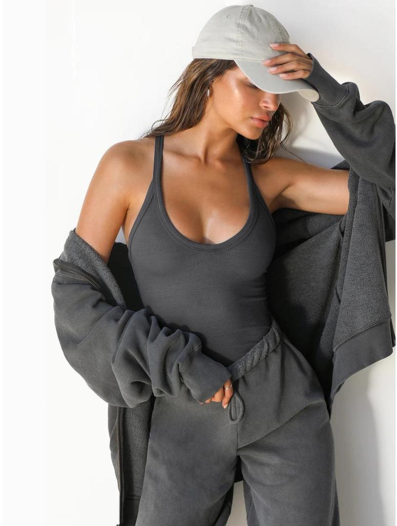 Round Neck Knit Tank Top Straps Crop Tops Women Summer Camis Solid Color Yoga Camisole Fashion SportsTube Female Sleeveless Cropped Y2K Girl Clothes