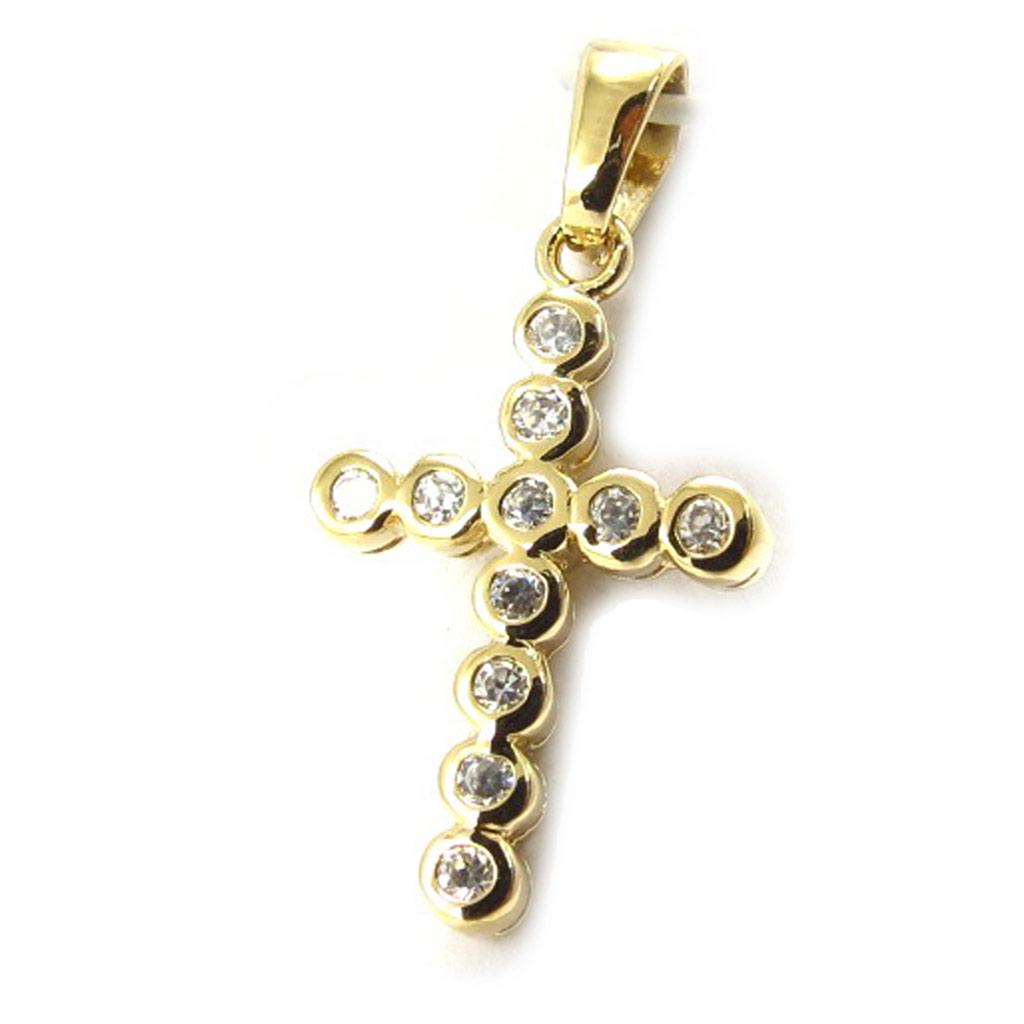 Les Trésors De Lily [K4619] - White Gold Plated 'Purity Cross' Pendant