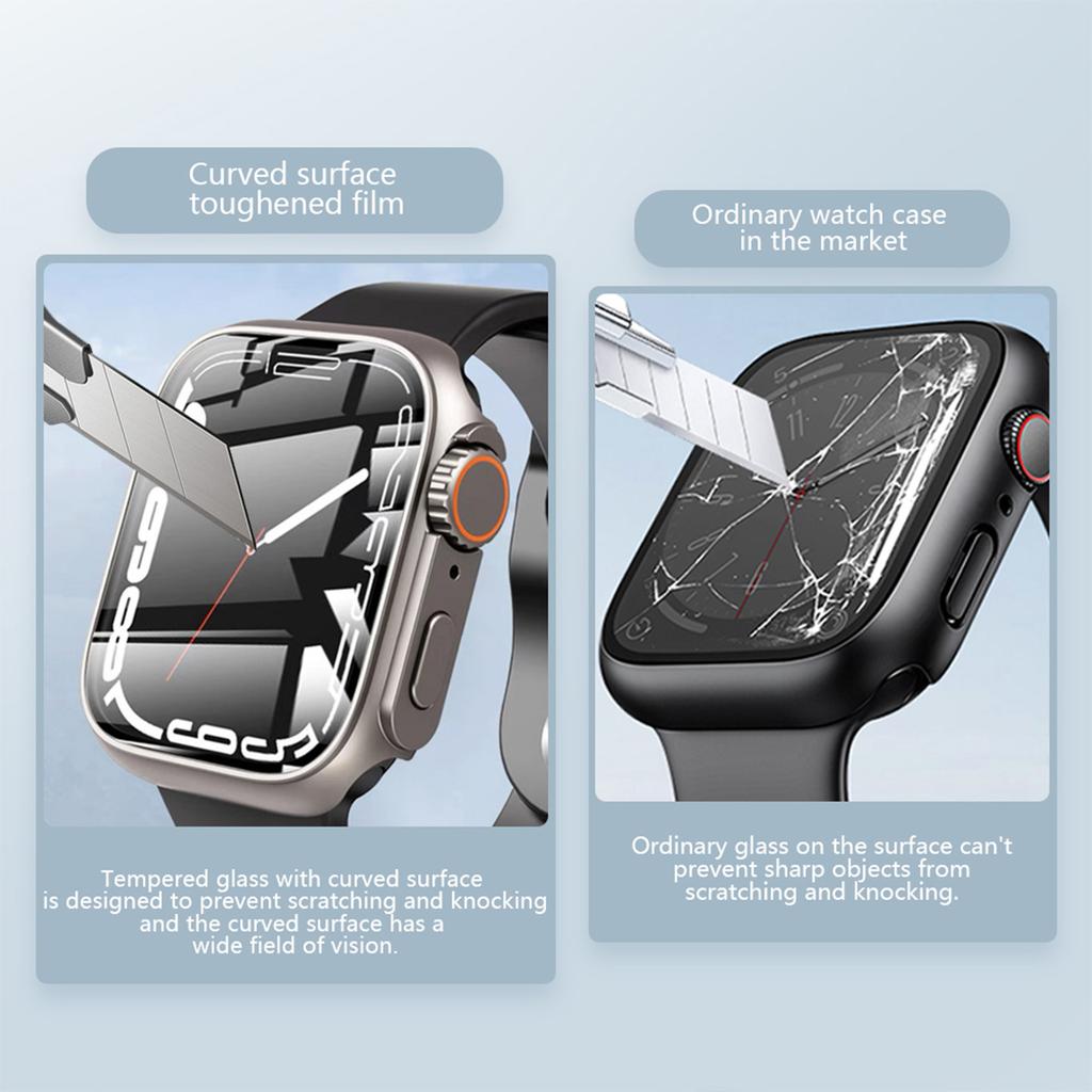 Change To Ultra PC Case for Apple Watch 10 42MM 46MM Screen Protector Cover Tempered Glass for IWatch 10 Series Smartwatch