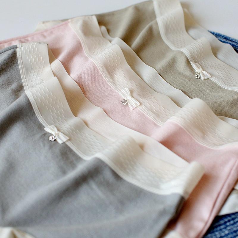 Mid-waist Panties Brushed Comfort Women's Underwear Triangle Soft Breathable Buttocks Bowknot Panty