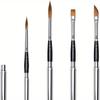1set Watercolor Brushes, Synthetic Sable Pocket Paint Brushes With Protective Case Handle, Perfect For Watercolor Acrylics Gouache Ink