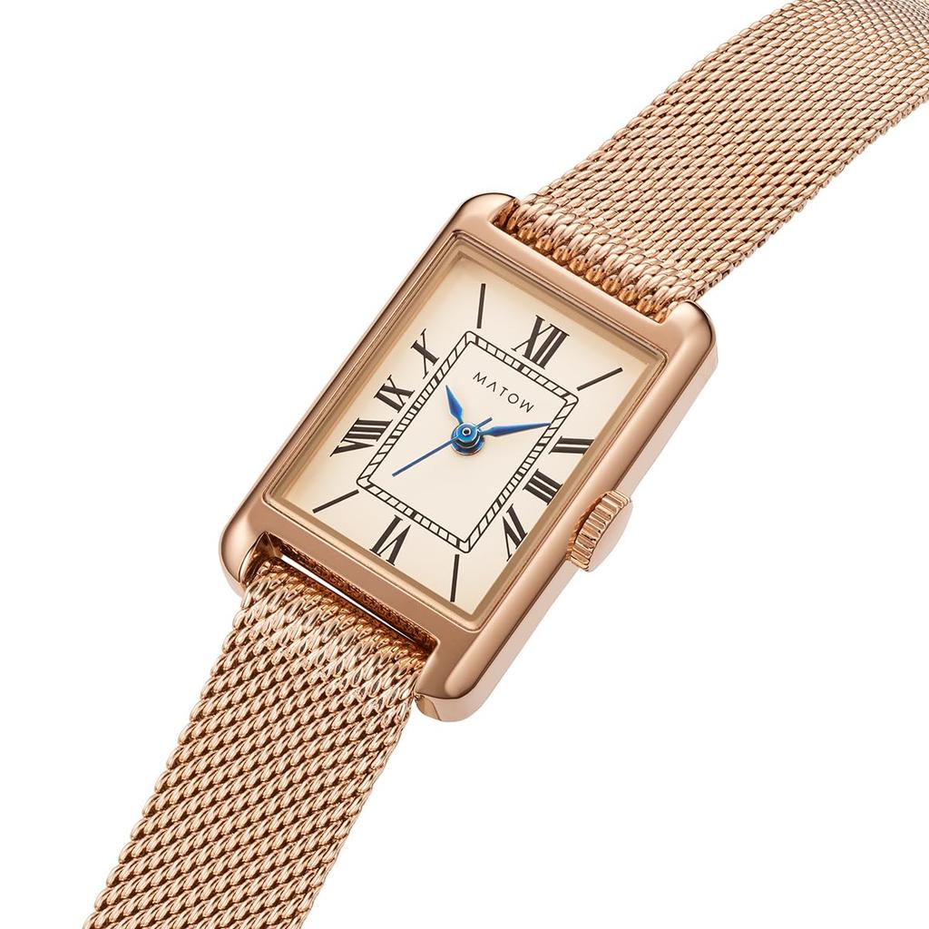 Authorized Dealer [MATOW] MATOW Women's Watch mw004002 [Tsuki] Oborozuki Square Rose Gold Mesh Watch
