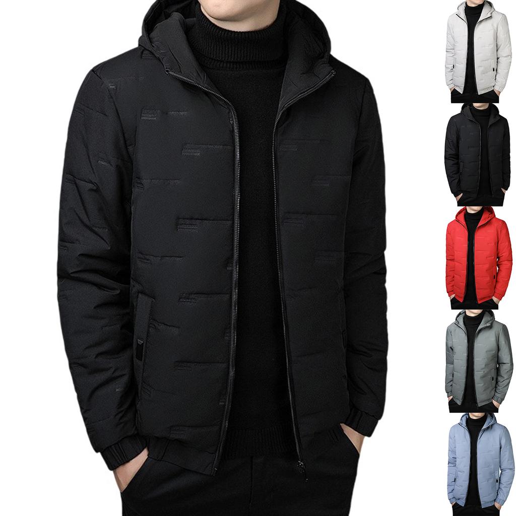 Men  Thickened  Leisure  Loose  Cotton-Padded Jacket  Hooded Hood  Coat