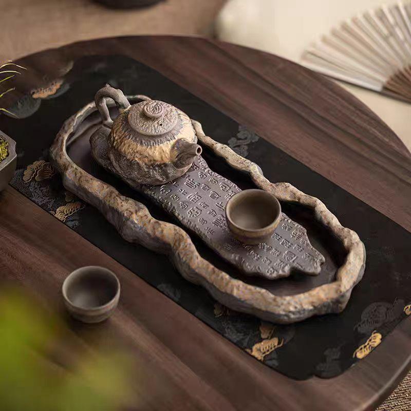 1 יחידה מגש תה רטרו סיני, מגש יצירתי, קנקן קרמי, שולחן עומס, שולחן לבישול יבש, אחסון מים, סט תה