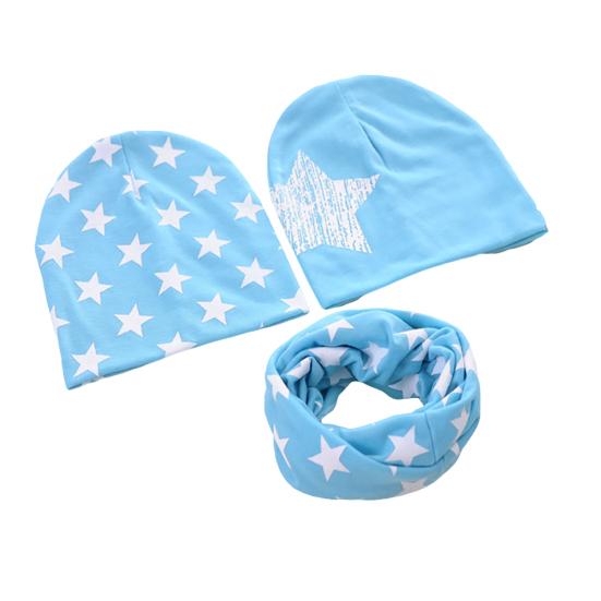 Beanie + Eșarfă Set 3 Bucăți Căciulă Beanie Print Star Set Eșarfe Căciulă Croșetată Toamnă Și Iarnă