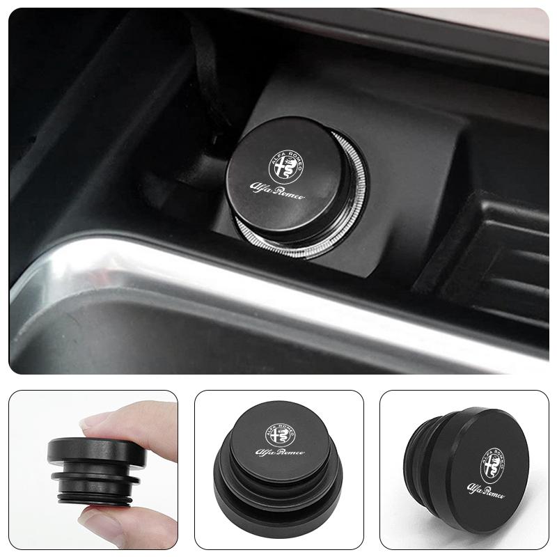 IJOPV1 Car Aluminum Cigarette Lighter Button Plug Dust Cover For Alfa Romeo Giulia Stelvio Giulietta 159 147 Mito Tonale Brera Spider