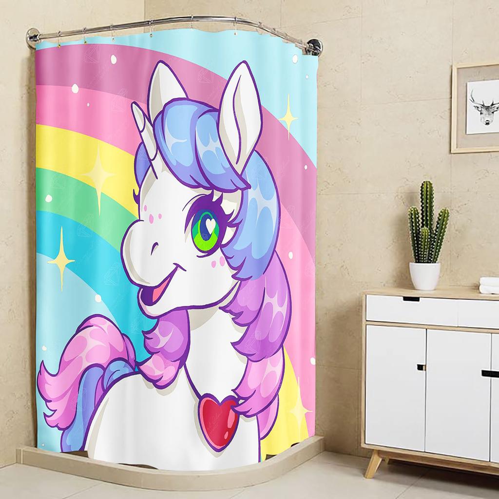 Unicorn Curtain Waterproof Bathroom Accessories 4 Piece Set Mats Home Curtains Decor Luxury Toilet Accessories
