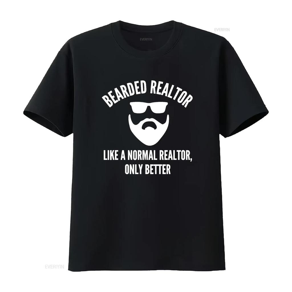 Bearded Realtor Definition Funny Male Real Estate Agent T Shirt vintage Washed Breathable Stylish Top For Everyday Wear Casual
