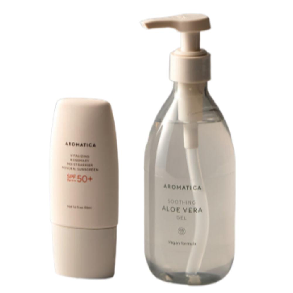 

AROMATICA Rosemary Hydrating Sunscreen 50ml SPF 50+ PA++++ & Aloe Vera Gel 500ml 2-Piece Set Sun Care & After-Sun Soothing Duo