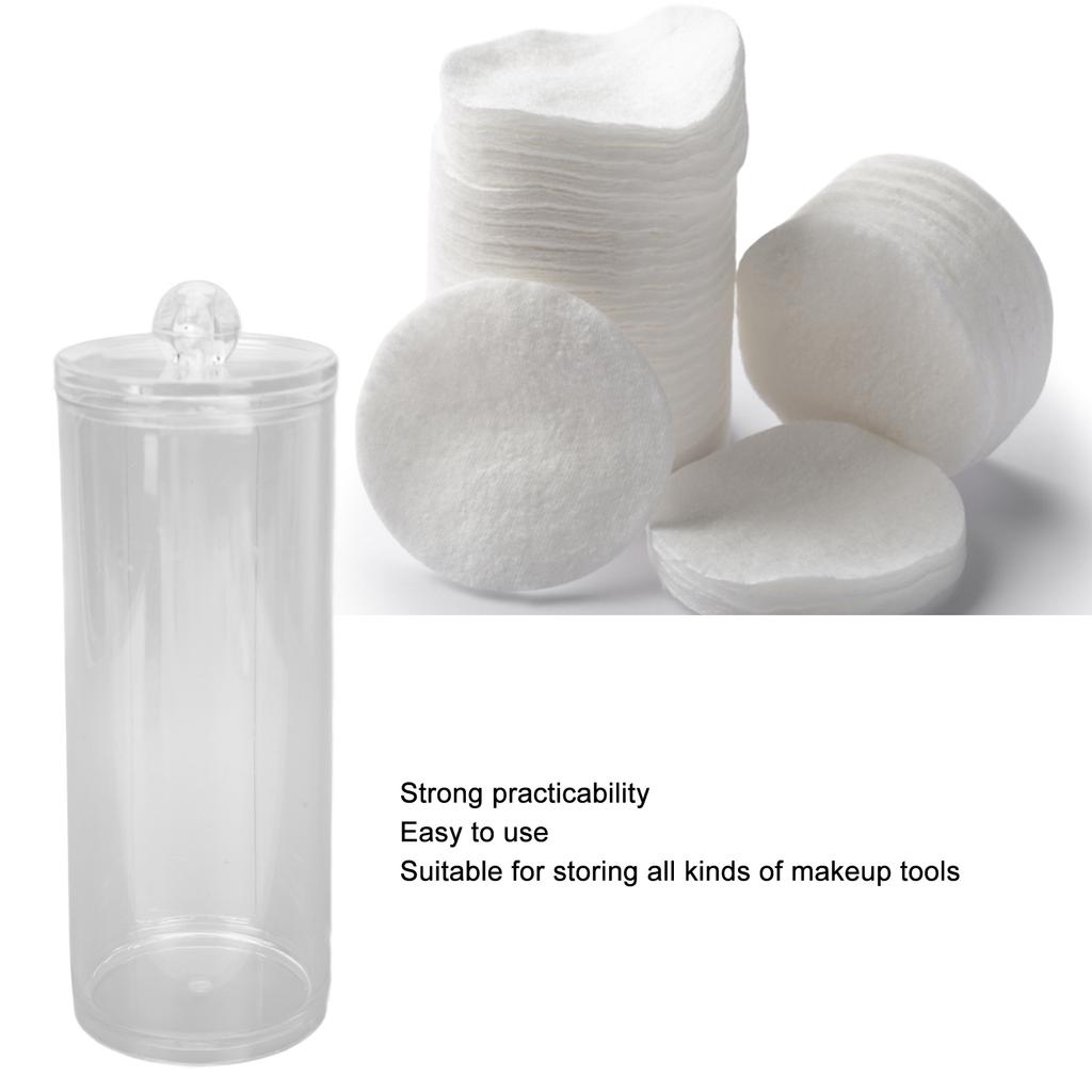 Cotton Pad Dispenser Container Transparent Cotton Pad Organizer Makeup Cotton Round Holder