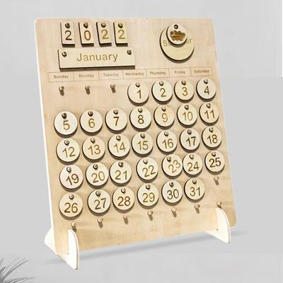 Wooden Fun Creative Calendar Children'S Educational Toys Montessori Early Education Learning Enlightenment Cognitive Teaching Aids