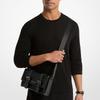 Michael Kors Cooper Monogram Patchwork Flap Shoulder Bag Men Shoulder Bag Black 37S6LCOM1O-BLACK