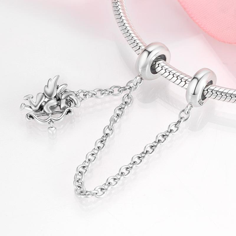 Proteggi il bracciale dalla caduta Tutti i tipi di stile Catena di sicurezza Bracciale in argento sterling S925 Accessori fai da te Gioielli in argento con perline