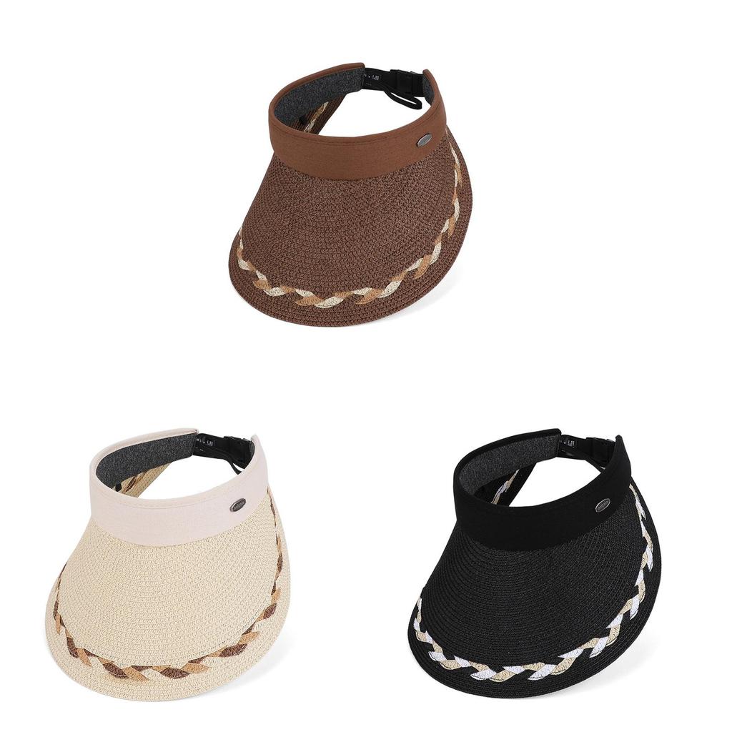 Summer Straw Hat With Wide Brim For Outdoor Sun Protection And Casual Style