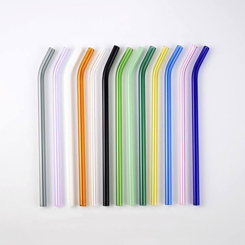 Glass Straw Set Round Smooth High Borosilicate Reusable Drinkware