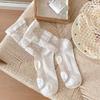Ultra-thin Transparent Crystal Silk Socks Women Fashion Summer Harajuku Crew Socks Retro Flower Streetwear Elastic Long Socks