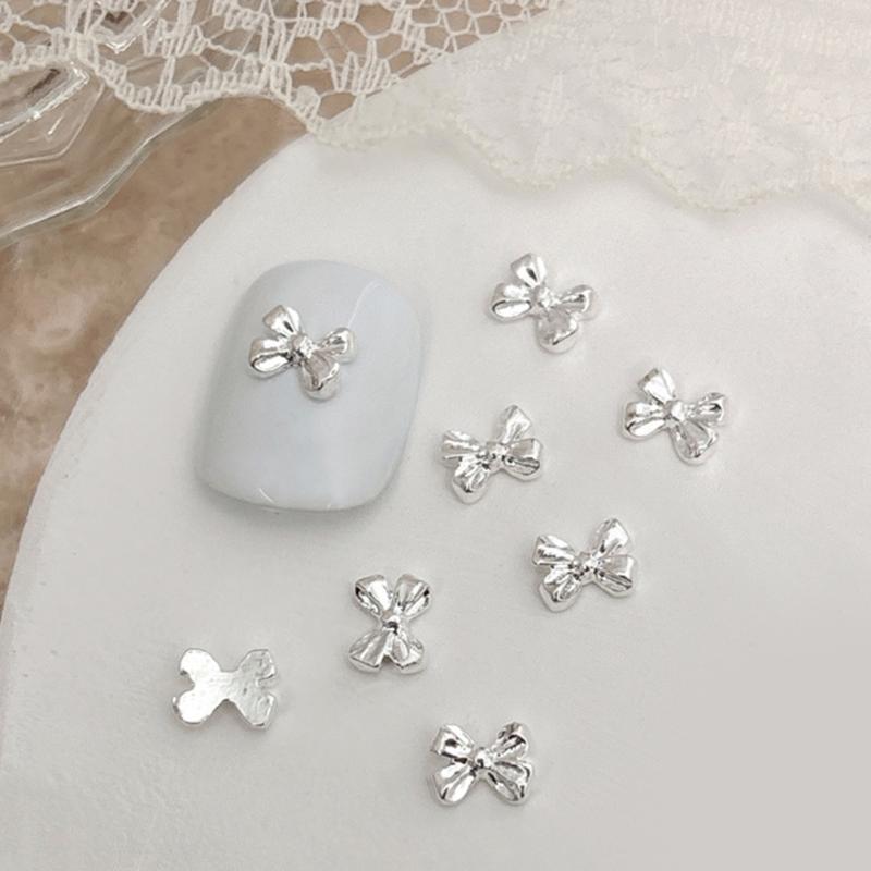 20pcs Metal Bowknot Nails Art Decoration 3D Nail Charms for Women Nails Art