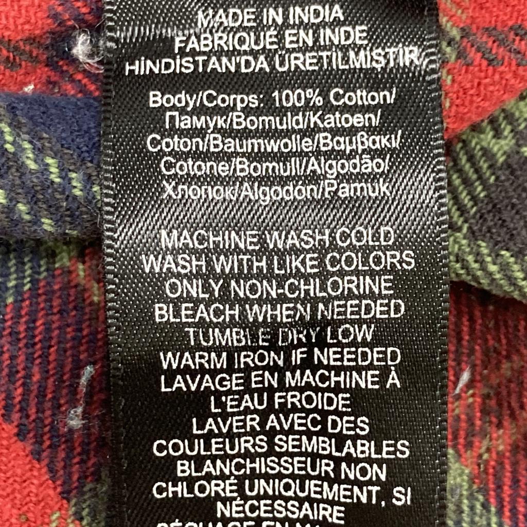 RRL Khaki Checkered Hickory Quilted Work Shirt Tops M khakiUsed