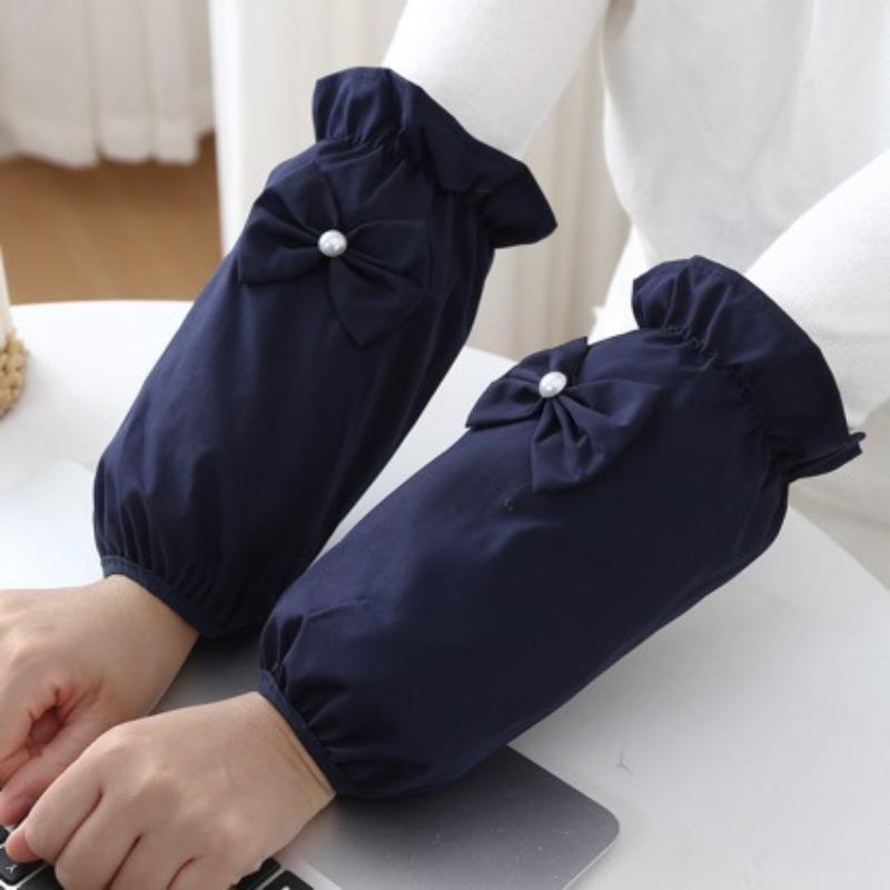 Autumn and Winter Sleeve Bow, Cute Anti-stain Sleeve Covers, Adult Home Anti-dirt Down Jacket Sleeve Covers, Bow Sleeve Covers
