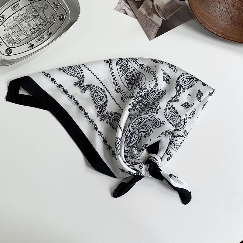 Silk scarf neck 70 square scarf scarf new retro cashew flower headscarf summer women pastoral neck thin scarf shawl