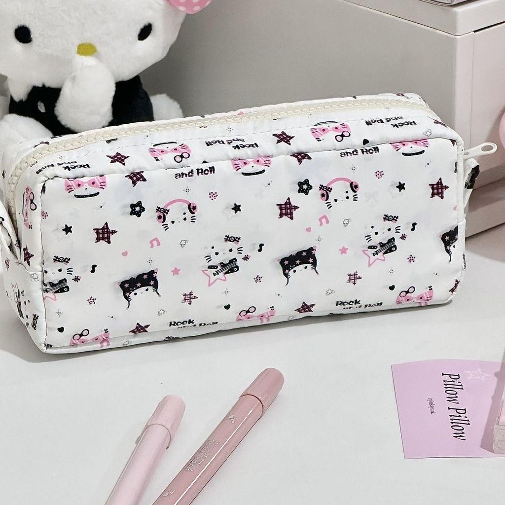 Hellokitty Canvas Pencil Case With Large Capacity For School And Office Use