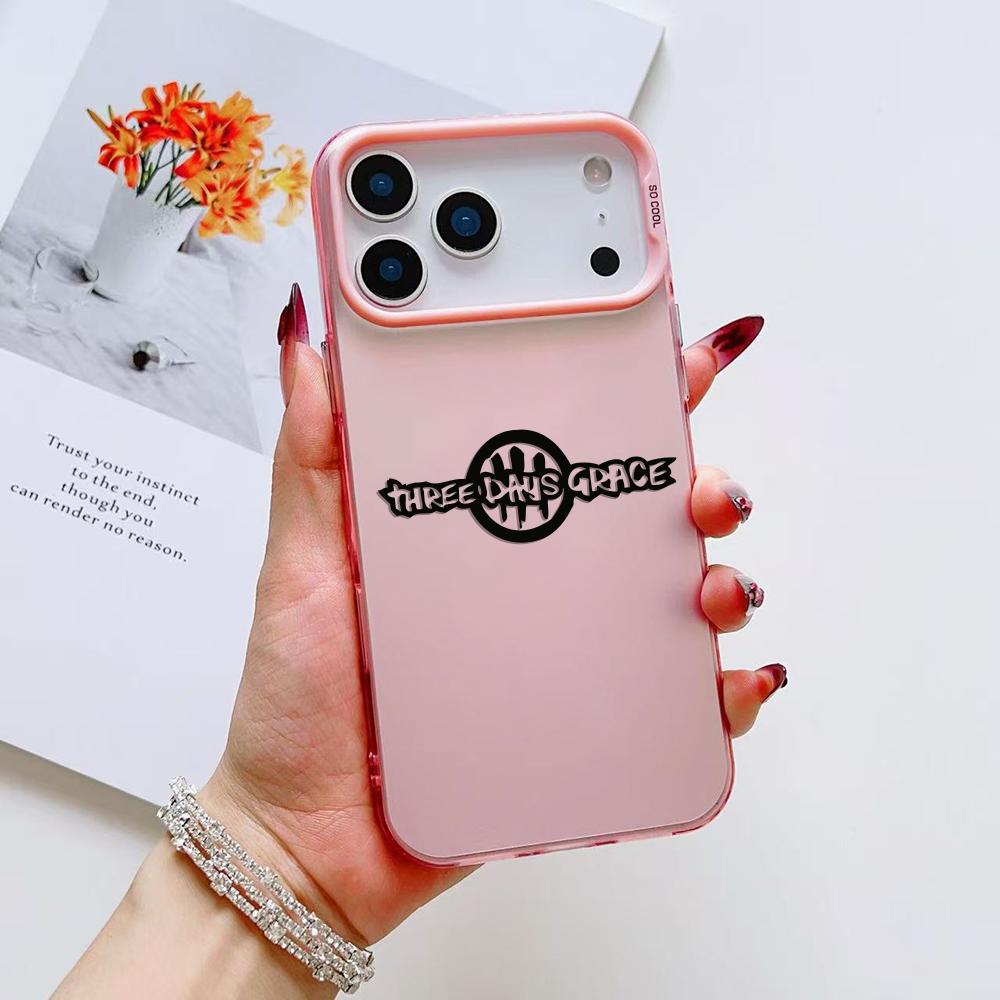 Fashion T-Three Days Grace Phone Case For iPhone 17 16 15 14 13 12 11 Pro Max Air Matte Laser Aurora Shockproof Funda