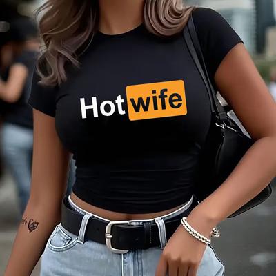 Spring Summer Crew Neck Cropped T Shirt S Graphic Yk Tshirt Womens Short Sleeve Crop Tops with Letter Print Clothes