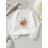 European Sizes Girls' Long-Sleeve Round Neck Sweatshirt "Turtle Hibiscus" Print, Spring/Autumn, Casual, Daily & Sports.