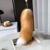 Echter Fuchsschwanz Schlüsselanhänger Wolfsschwanz Pelz Quaste Schönes Accessoire Länge 40 cm Autoschlüsselanhänger für Damen Ketten Geschenke